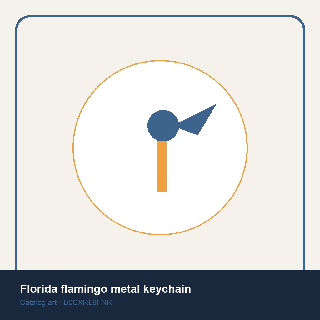 Florida flamingo metal keychain